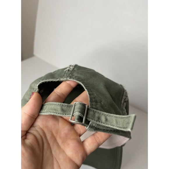 Florida Marlins Women's Olive Green Distressed Light Pink Adjustable Vintage - Picture 4 of 7